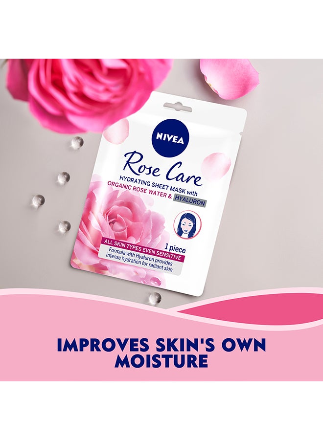 نيفيا قناع ورقي مرطب للوجه من روز كير، ماء عضوي، لجميع أنواع البشرة، عبوة من قطعتين - Image 3