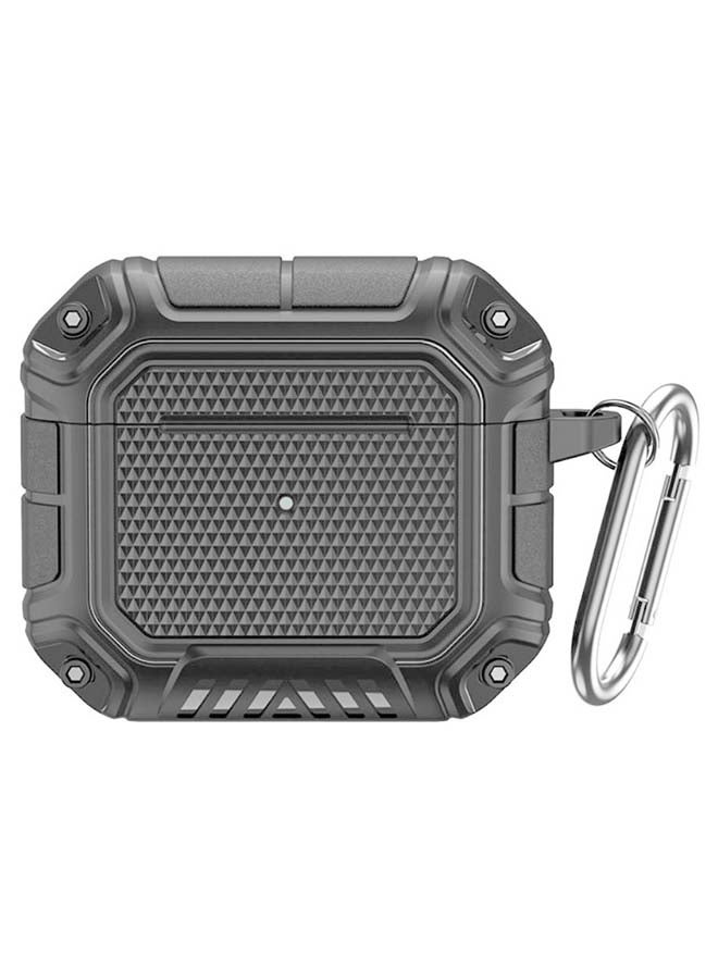 MARGOUN Shockproof Armor Rugged Case Cover With Keychain For Apple AirPods 3 (3rd Generation) Grey - Image 1