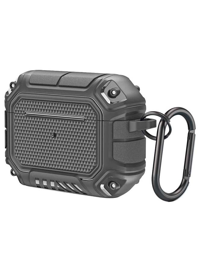 MARGOUN Shockproof Armor Rugged Case Cover With Keychain For Apple AirPods 3 (3rd Generation) Grey - Image 4