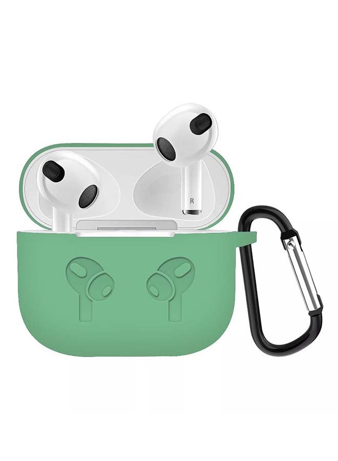 Shockproof Silicone Case Cover With Keychain For Apple AirPods 3 (3rd Generation) Mint Green