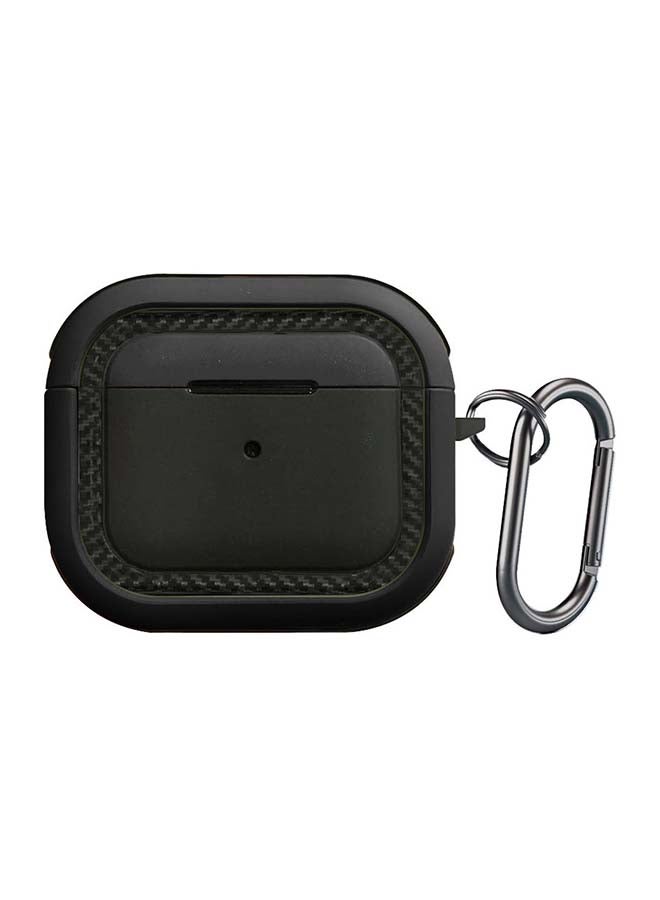 MARGOUN Shockproof Armor Rugged Case Cover With Keychain For Apple AirPods 3 (3rd Generation) Black - Image 1