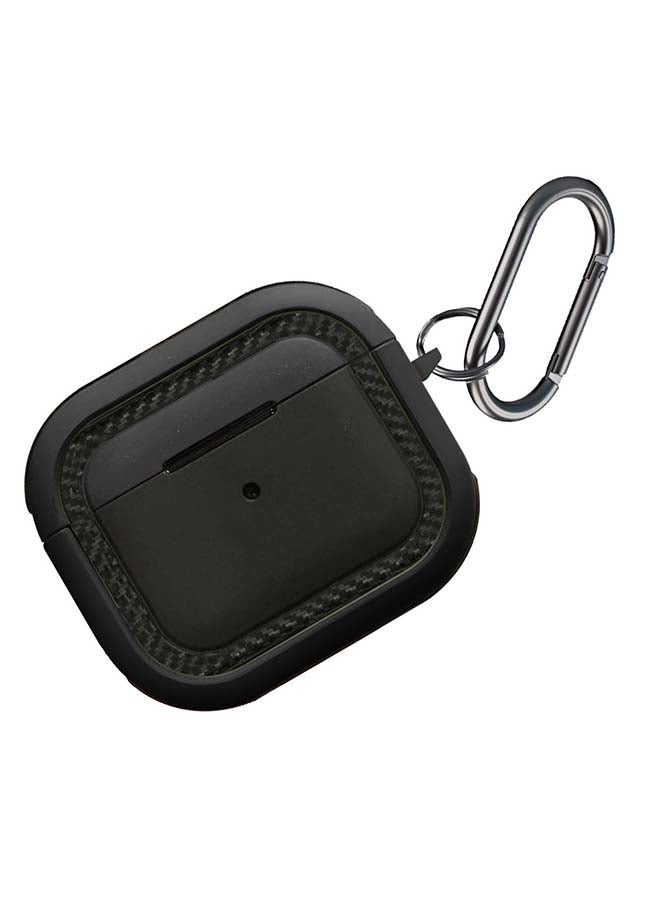 MARGOUN Shockproof Armor Rugged Case Cover With Keychain For Apple AirPods 3 (3rd Generation) Black - Image 2