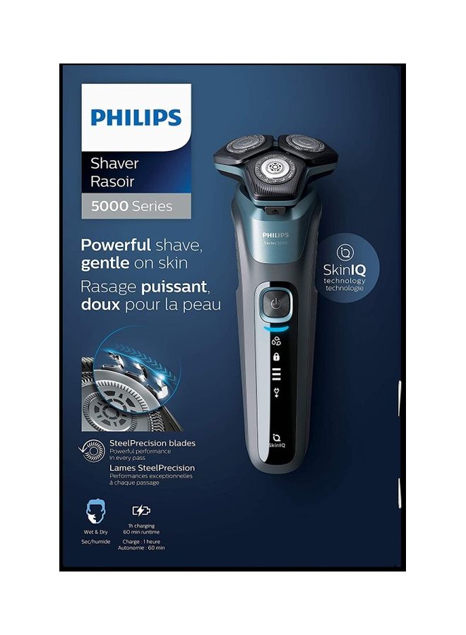فيليبس ماكينة حلاقة كهربائية سلسلة 5000 للحلاقة الجافة والرطبة مع جراب تنظيف سريع بدون كابل - Image 3