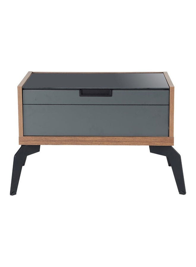 homes r us - Zett Nightstand with Mirror Grey 65 x 47 x 50cm - Image 1