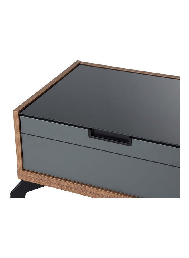 homes r us - Zett Nightstand with Mirror Grey 65 x 47 x 50cm - Image 1