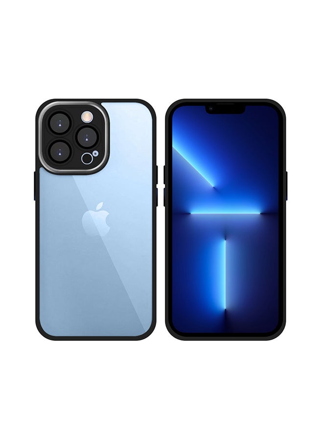 مارجون غطاء حماية شفاف مع إطار ضد الصدمات من السيليكون وواقية ضد السقوط للكاميرا لهاتف آيفون 13 برو أسود - Image 3