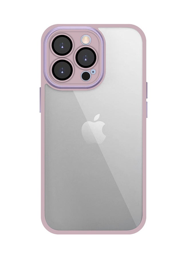 مارجون غطاء حماية شفاف مع إطار ضد الصدمات من السيليكون وواقية ضد السقوط للكاميرا لهاتف آيفون 13 برو وردي - Image 1