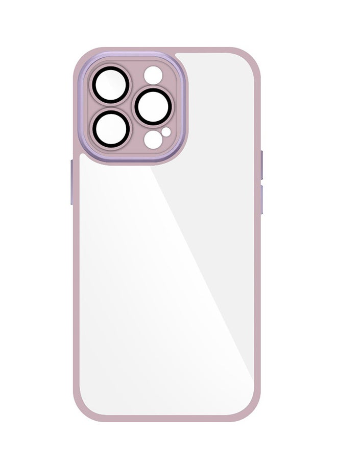 مارجون غطاء حماية شفاف مع إطار ضد الصدمات من السيليكون وواقية ضد السقوط للكاميرا لهاتف آيفون 13 برو وردي - Image 2