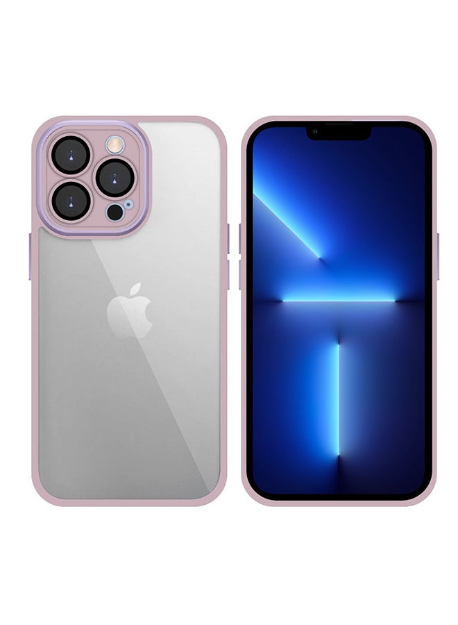 مارجون غطاء حماية شفاف مع إطار ضد الصدمات من السيليكون وواقية ضد السقوط للكاميرا لهاتف آيفون 13 برو وردي - Image 3