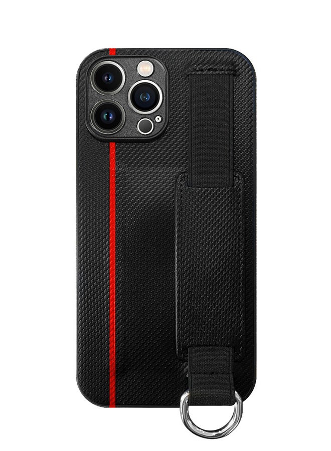 MARGOUN Protective Case Cover With Hand Strap Finger Grip Loop And Card Holder Slot For iPhone 13 Pro Max Black - Image 1