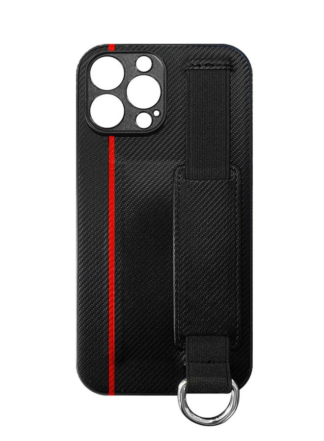 MARGOUN Protective Case Cover With Hand Strap Finger Grip Loop And Card Holder Slot For iPhone 13 Pro Max Black - Image 2