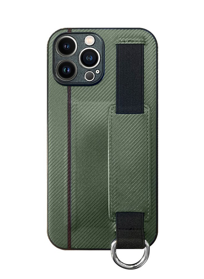MARGOUN Protective Case Cover With Hand Strap Finger Grip Loop And Card Holder Slot For iPhone 13 Pro Max Green - Image 1