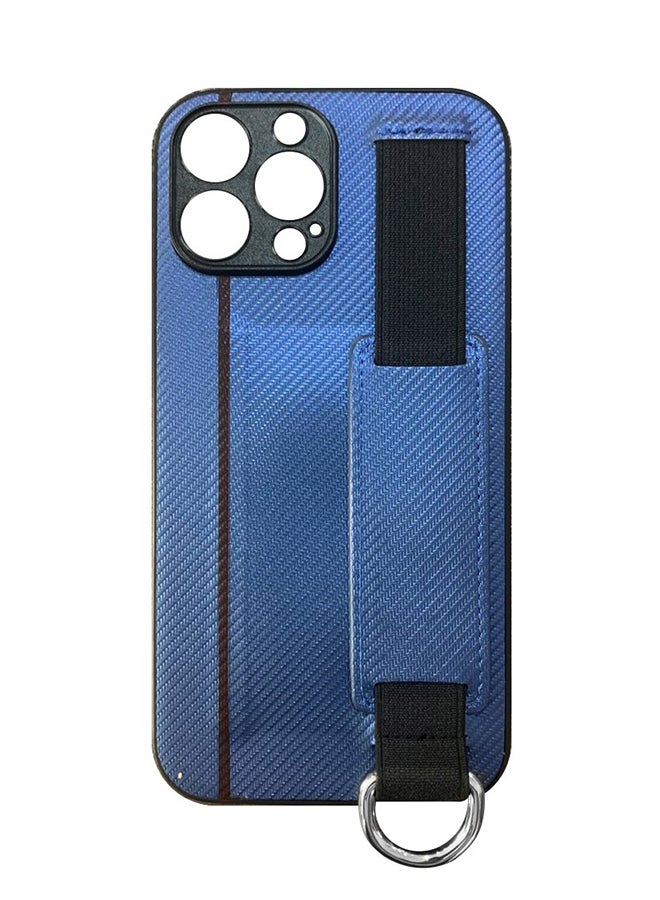 MARGOUN Protective Case Cover With Hand Strap Finger Grip Loop And Card Holder Slot For iPhone 13 Pro Max Blue  - Image 2