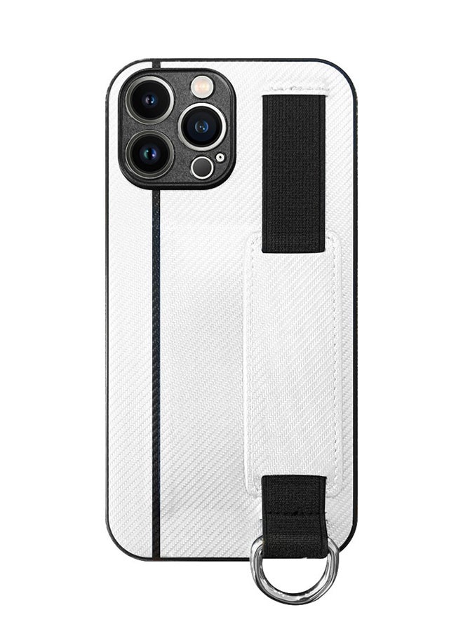 MARGOUN Protective Case Cover With Hand Strap Finger Grip Loop And Card Holder Slot For iPhone 13 Pro Max White - Image 1