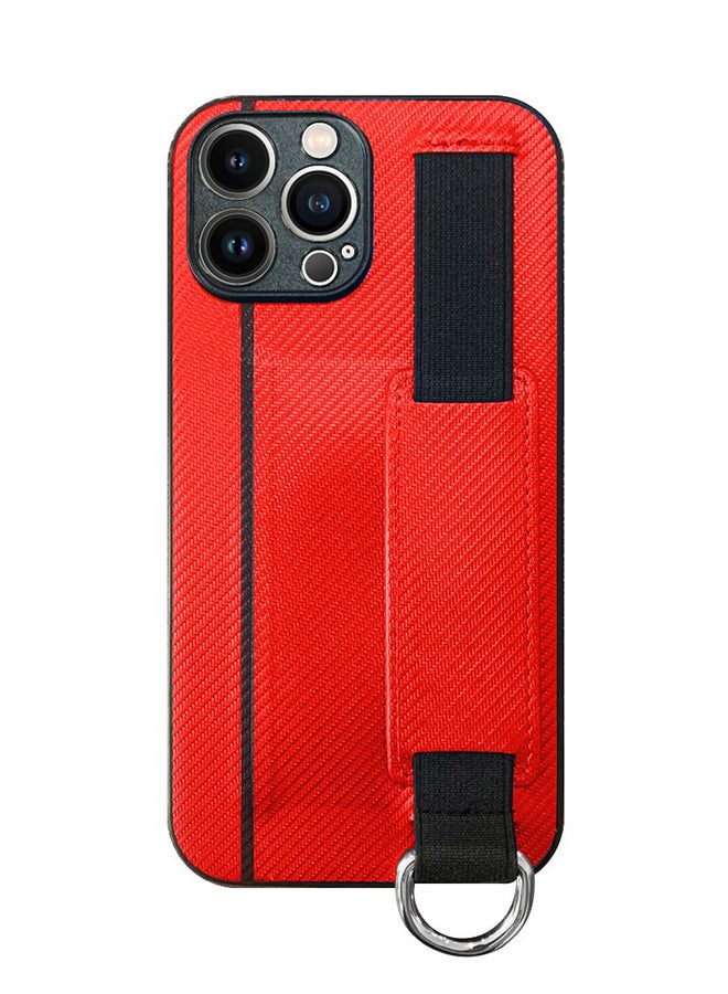 MARGOUN Protective Case Cover With Hand Strap Finger Grip Loop And Card Holder Slot For iPhone 13 Pro Max Red  - Image 1