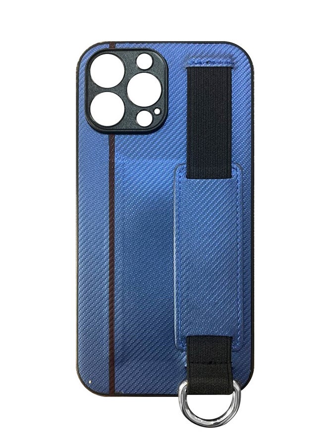 MARGOUN Protective Case Cover With Hand Strap Finger Grip Loop And Card Holder Slot For iPhone 13 Pro Blue  - Image 2