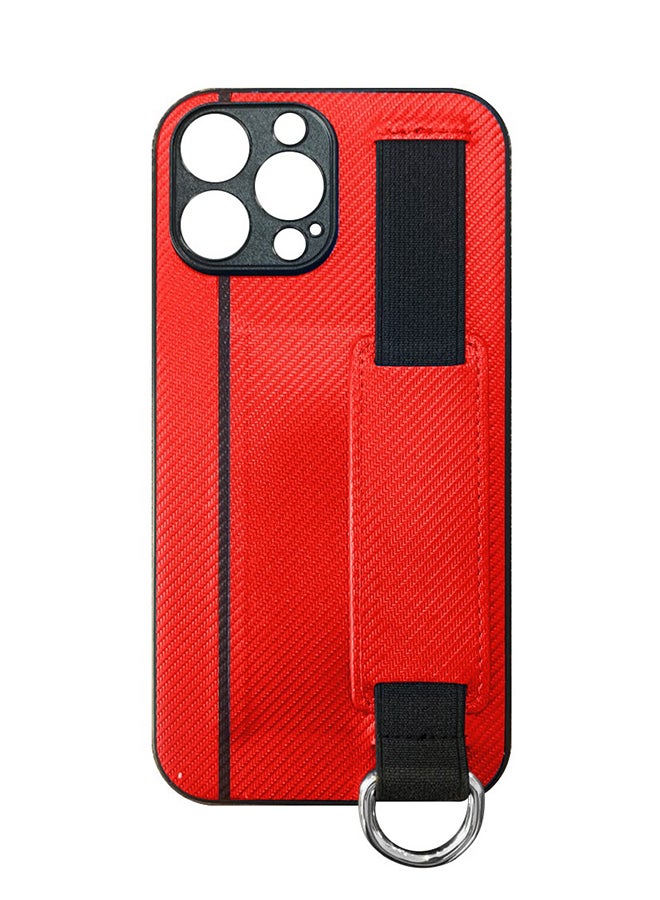 MARGOUN Protective Case Cover With Hand Strap Finger Grip Loop And Card Holder Slot For iPhone 13 Pro Max Red  - Image 2