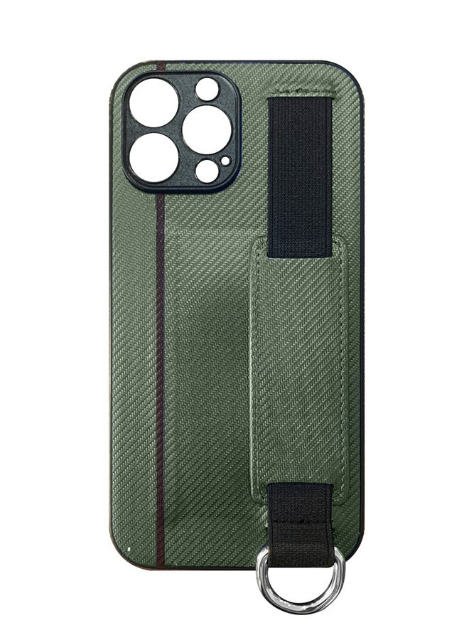 MARGOUN Protective Case Cover With Hand Strap Finger Grip Loop And Card Holder Slot For iPhone 13 Pro Green - Image 2