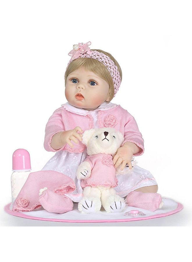 High Quality Cute And Beautiful Reborn Baby Doll With Plush Toy 22Inch 22inch  - Image 4