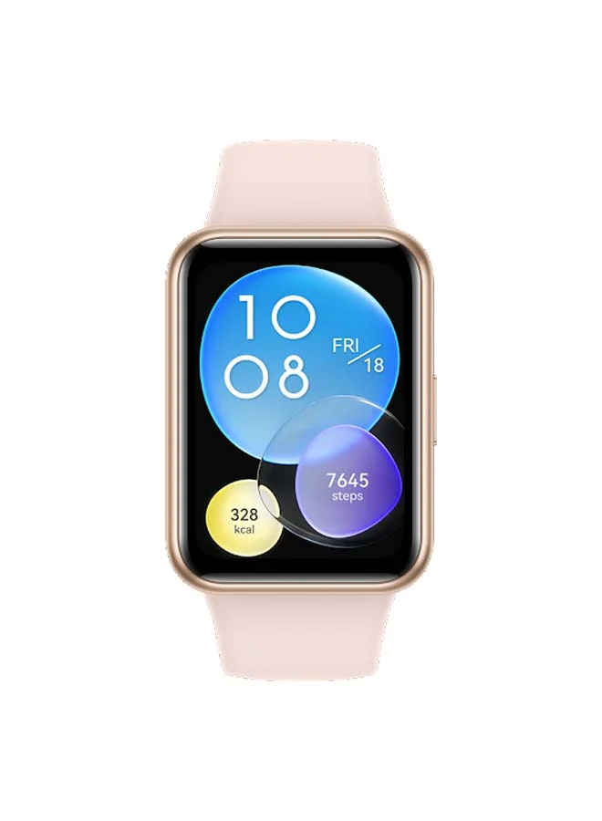 هواوي ساعة WATCH FIT 2 Active Edition الذكية مع شاشة عرض كاملة مقاس 1.74 بوصة وعمر بطارية متين ومراقبة تلقائية لنسبة SpO2 باللون الوردي ساكورا بينك ساكورا