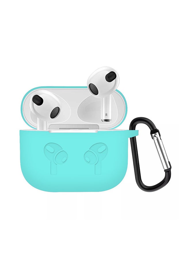 MARGOUN - Shockproof Silicone Case Cover With Keychain For Apple AirPods 3 (3rd Generation) Aqua - Image 1