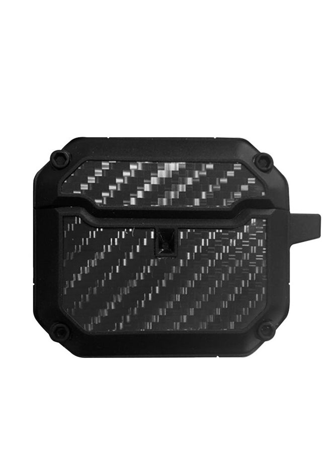 MARGOUN Shockproof Case Carbon Fiber Heavy Duty Cover With Keychain For Apple AirPods  ( 3rd Generation) Black - Image 4