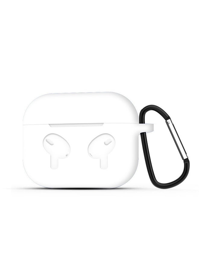 MARGOUN - Shockproof Silicone Case Cover With Keychain For Apple AirPods 3 (3rd Generation) Milky White - Image 1