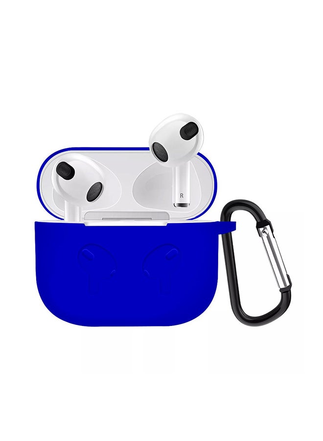 MARGOUN - Shockproof Silicone Case Cover With Keychain For Apple AirPods 3 (3rd Generation) Navy Blue - Image 1