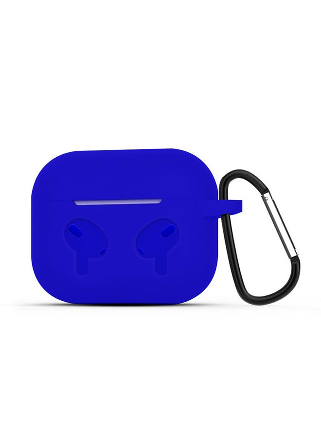 MARGOUN - Shockproof Silicone Case Cover With Keychain For Apple AirPods 3 (3rd Generation) Navy Blue - Image 1