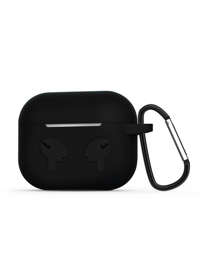 MARGOUN - Shockproof Silicone Case Cover With Keychain For Apple AirPods 3 (3rd Generation) Black - Image 1