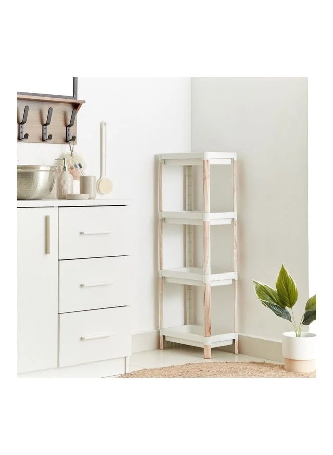 Home Box 4-Tier Caddy With Wooden Finish Multicolour 100 x 23cm