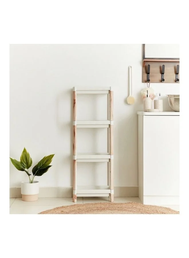 Home Box 4-Tier Caddy With Wooden Finish Multicolour 100 x 23cm