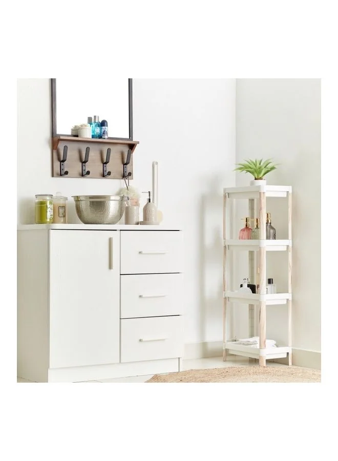 Home Box 4-Tier Caddy With Wooden Finish Multicolour 100 x 23cm