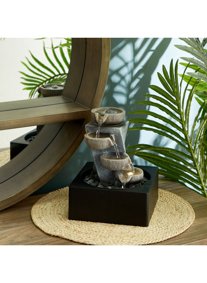 Home Box Amber Modern Twisted Fountain With 1 Yellow Light Multicolour 25 x 18cm - Image 1