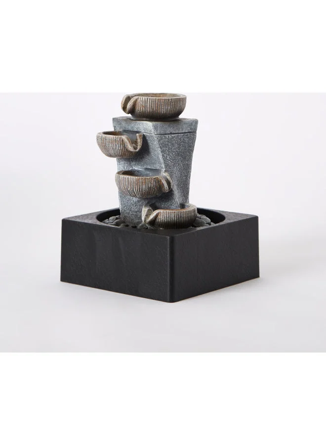 Home Box Amber Modern Twisted Fountain With 1 Yellow Light
