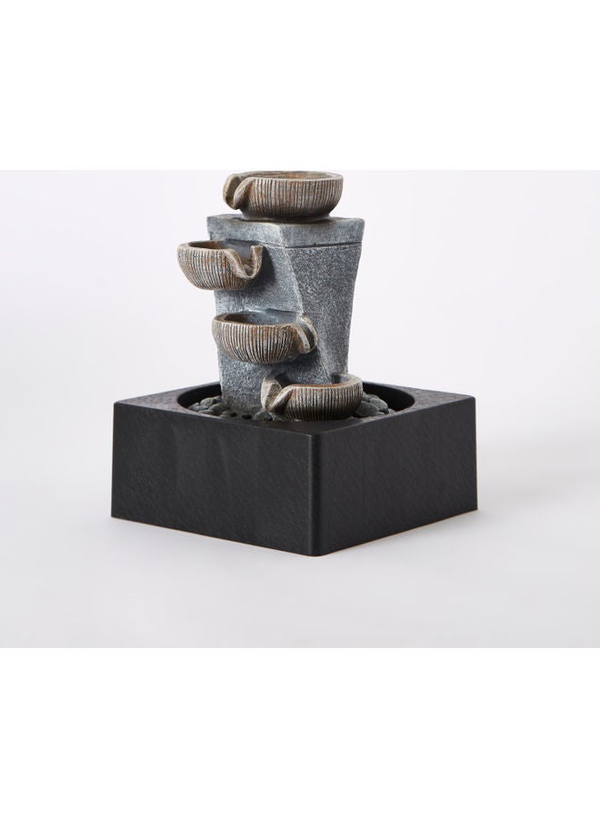 Home Box Amber Modern Twisted Fountain With 1 Yellow Light Multicolour 25 x 18cm - Image 2