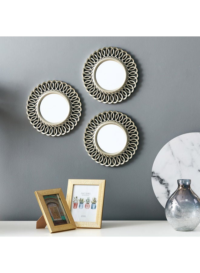 Home Box 3-Piece Nomad Mirror Set Gold 25cm  - Image 1