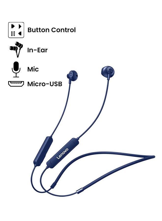 Lenovo Wireless In-Ear Earphones With Moving Coil Speaker And Mic Blue - Image 2