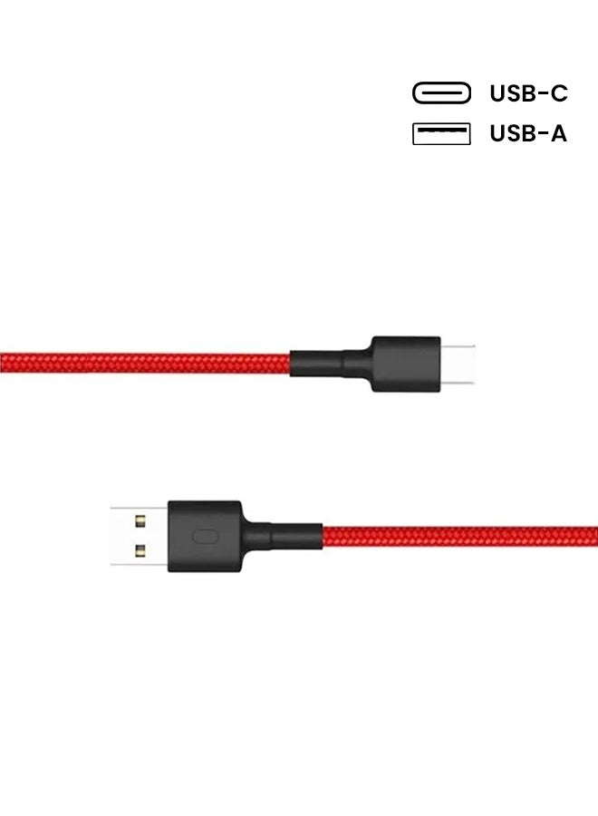 Xiaomi - USB-Type C Braided Data/Sync Cable Red/Black - Image 1