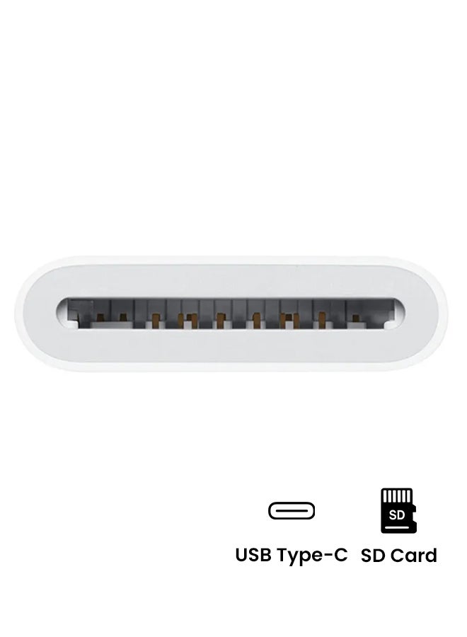 USB-C To SD Card Reader White