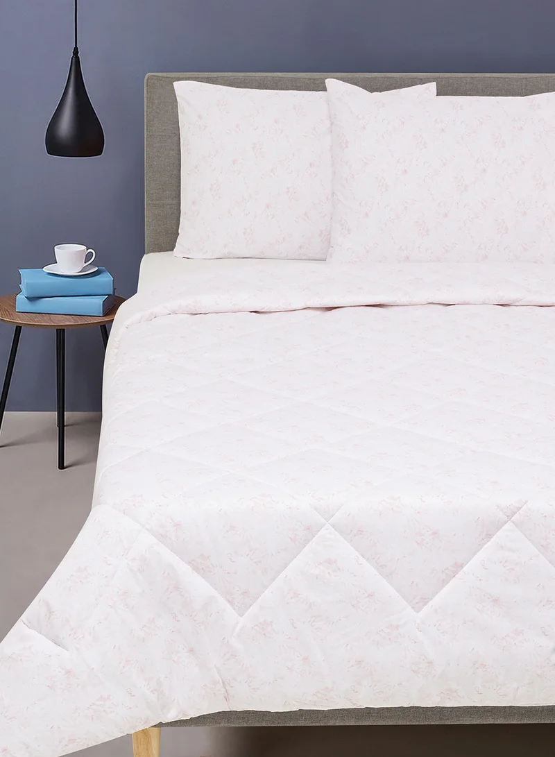Noon East Comforter Set With Pillow Cover 50X75 Cm, Comforter 260X240 Cm - For King Size Mattress - 100% Cotton Springfield Lucent - Sleep Well Lightweight And Warm Bed Linen Springfield Rose
