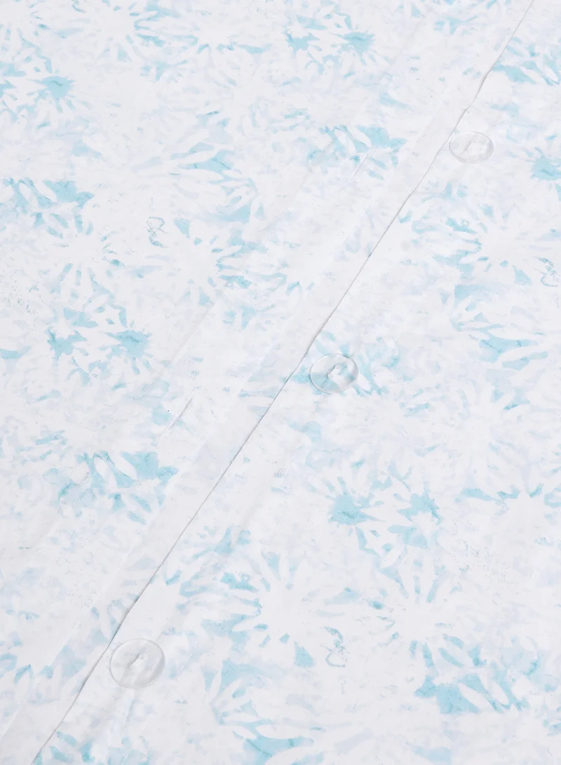 Noon East Duvet Cover Set - With 1 Duvet Cover 200X200 Cm And 2 Pillow Cover 50X75 Cm - For Queen Size Mattress - 100% Cotton Percale 180 Thread Count Springfield Blue