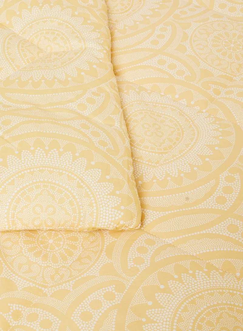 Noon East Comforter Set With Pillow Cover 50X75 Cm, Comforter 260X240 Cm - For King Size Mattress - 100% Cotton Granada - Sleep Well Lightweight And Warm Bed Linen Gold