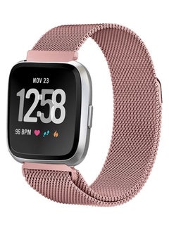 MARGOUN Milanese Band Stainless Steel Mesh Loop Strap for Fitbit Versa 3/Sense Smart Watch Rose Pink  - Image 4