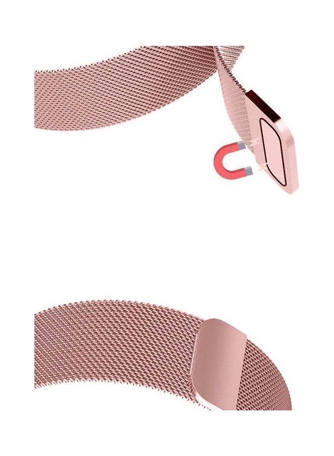 MARGOUN - Milanese Band Stainless Steel Mesh Loop Strap for Fitbit Versa 3/Sense Smart Watch Rose Pink - Image 1