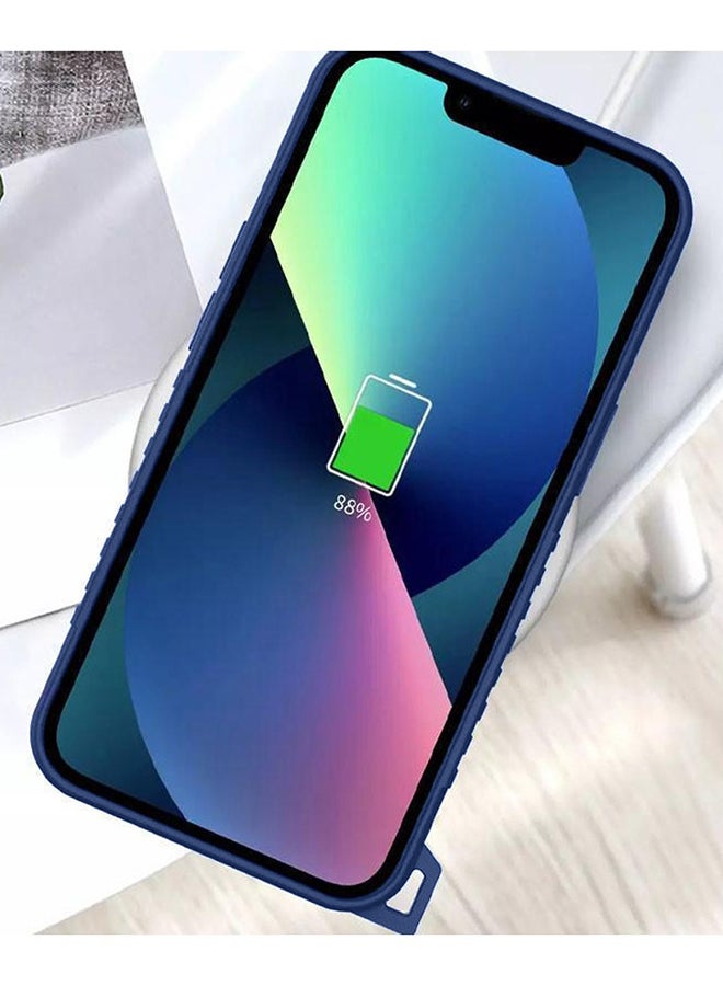 MARGOUN - Hybrid Shockproof Traveler Case with Hand Strap Carbon Fiber Pattern Anti Drop Rugged Bumper Cover For iPhone 12 Pro Blue - Image 1
