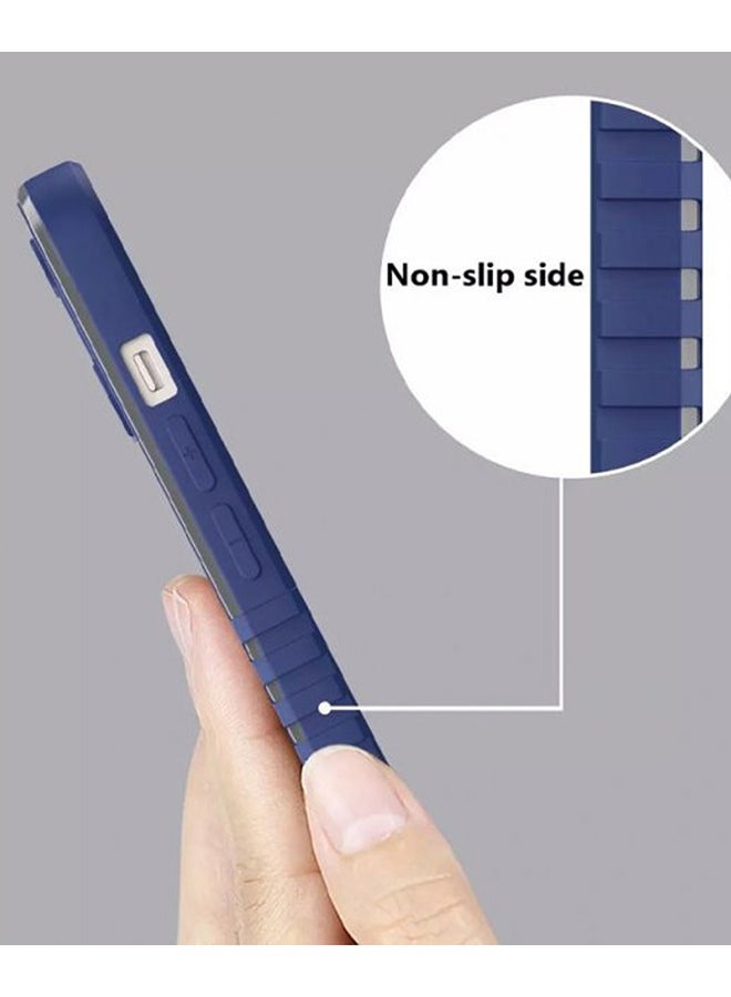 MARGOUN Hybrid Shockproof Traveler Case with Hand Strap Carbon Fiber Pattern Anti Drop Rugged Bumper Cover For iPhone 7/8/SE (2020/2022) Blue - Image 4