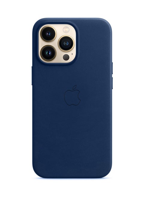 Protective Leather Case Cover With MagSafe for iPhone 13 Pro Blue