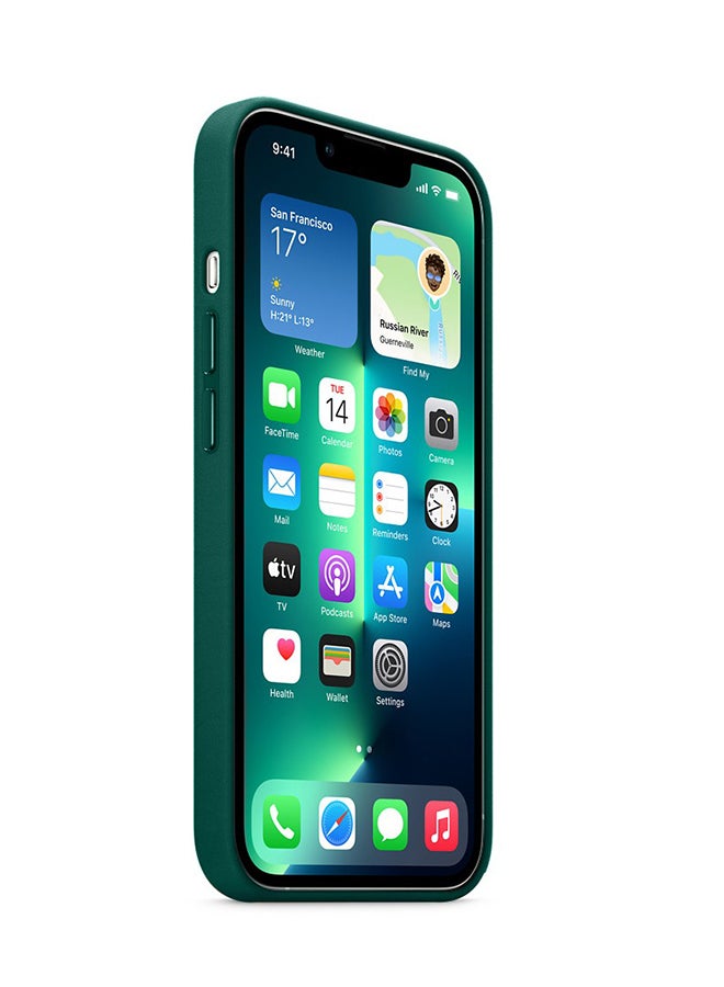 MARGOUN Protective Leather Case Cover With MagSafe for iPhone 13 Pro Max Green - Image 4
