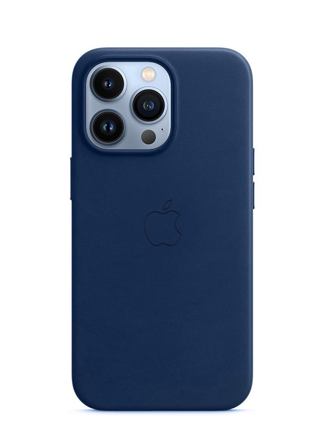 MARGOUN - Protective Leather Case Cover With MagSafe for iPhone 13 Pro Max Blue - Image 1